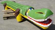 Krokodil als Sitzbank - Spielplatzgerte